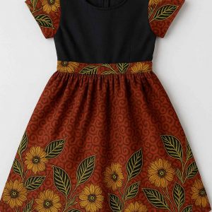 girls flare dress african kitenge front 2025