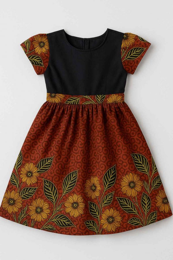 girls flare dress african kitenge front 2025
