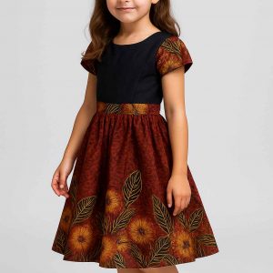 girls flare dress african kitenge side 2025
