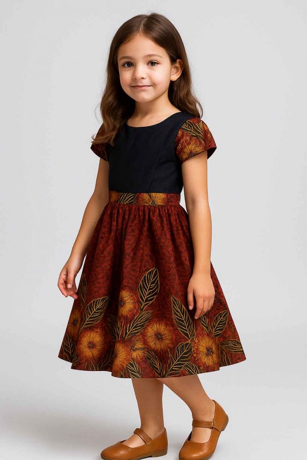girls flare dress african kitenge side 2025