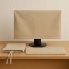 Front view of handmade monitor and keyboard cover set