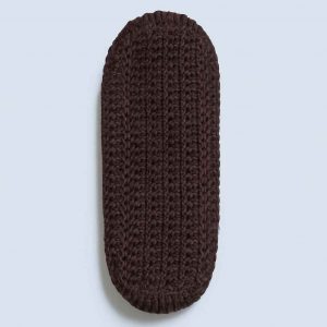 Bottom view of handmade crochet house slippers