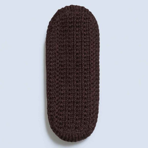 Bottom view of handmade crochet house slippers