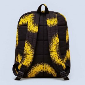 Back view of handmade Kitenge kids’ backpack