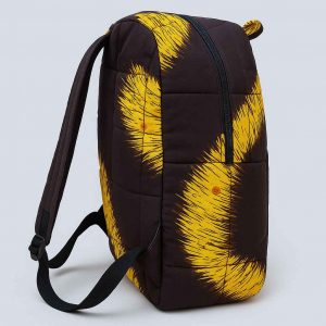 Side view of handmade Kitenge kids’ backpack
