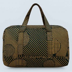 Back view of handmade Kitenge travel duffel bag