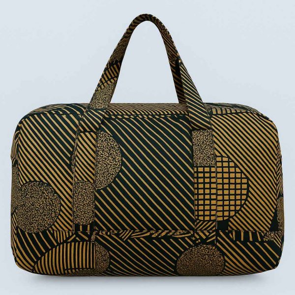 Back view of handmade Kitenge travel duffel bag