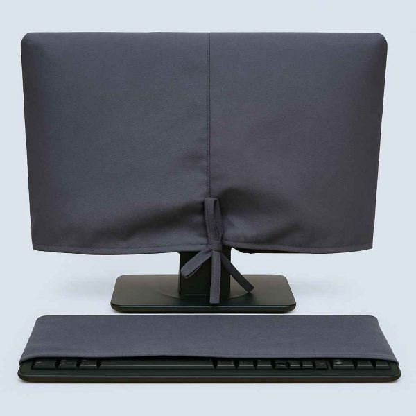 Bottom view of handmade monitor and keyboard cover set