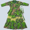 Front view of handmade Kitenge flow dress for modest women in Uganda