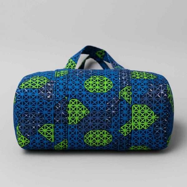 Bottom view of handmade kitenge duffle bag