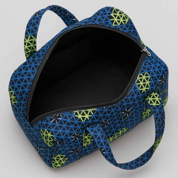 Interior view of handmade kitenge duffle bag