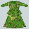 Front studio view of green kitenge peplum dress set