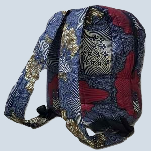 Rear view showing both shoulder straps of Kitenge backpack from Uganda
