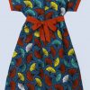 Front view of handmade Kitenge girls’ dress