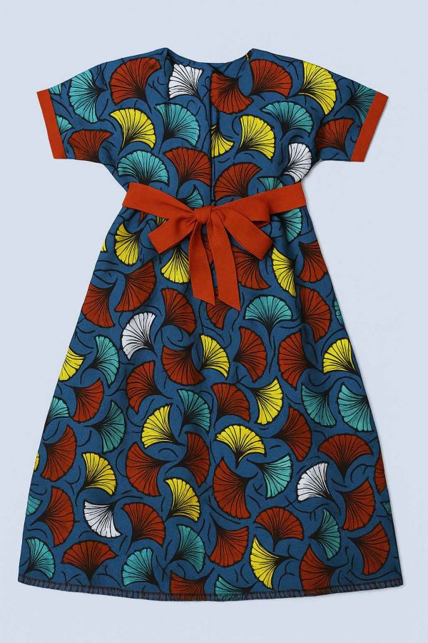 Front view of handmade Kitenge girls’ dress