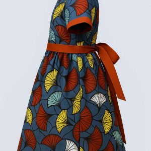 Side view of handmade Kitenge girls’ dress