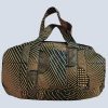 Front view of Kanzu travel bag from Uganda featuring printed canvas texture