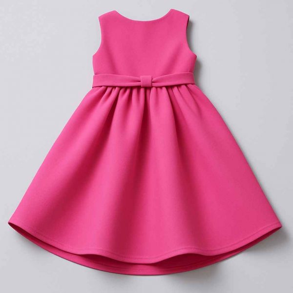 Bottom view of handmade elegant girls’ dress