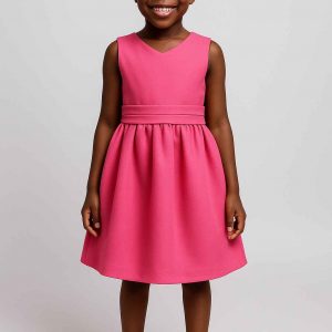 Front view of handmade elegant girls’ dress