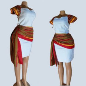 Model wearing the GraceWrap Layered Dress in Uganda