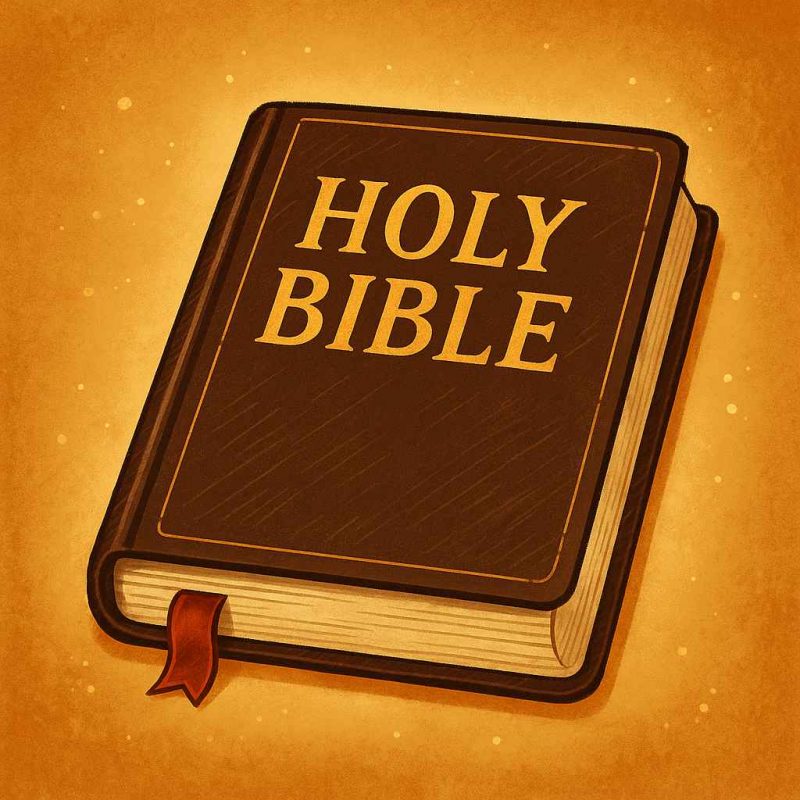 An elegant digital illustration of a closed, dark brown leather Bible resting on a soft surface, symbolizing truth, grace, and the foundation of Jackie Tailor’s Christ-centered mission.