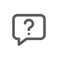 Speech bubble and magnifying glass icon representing customer inquiry.