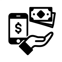 Wallet or mobile transaction icon indicating payment step.