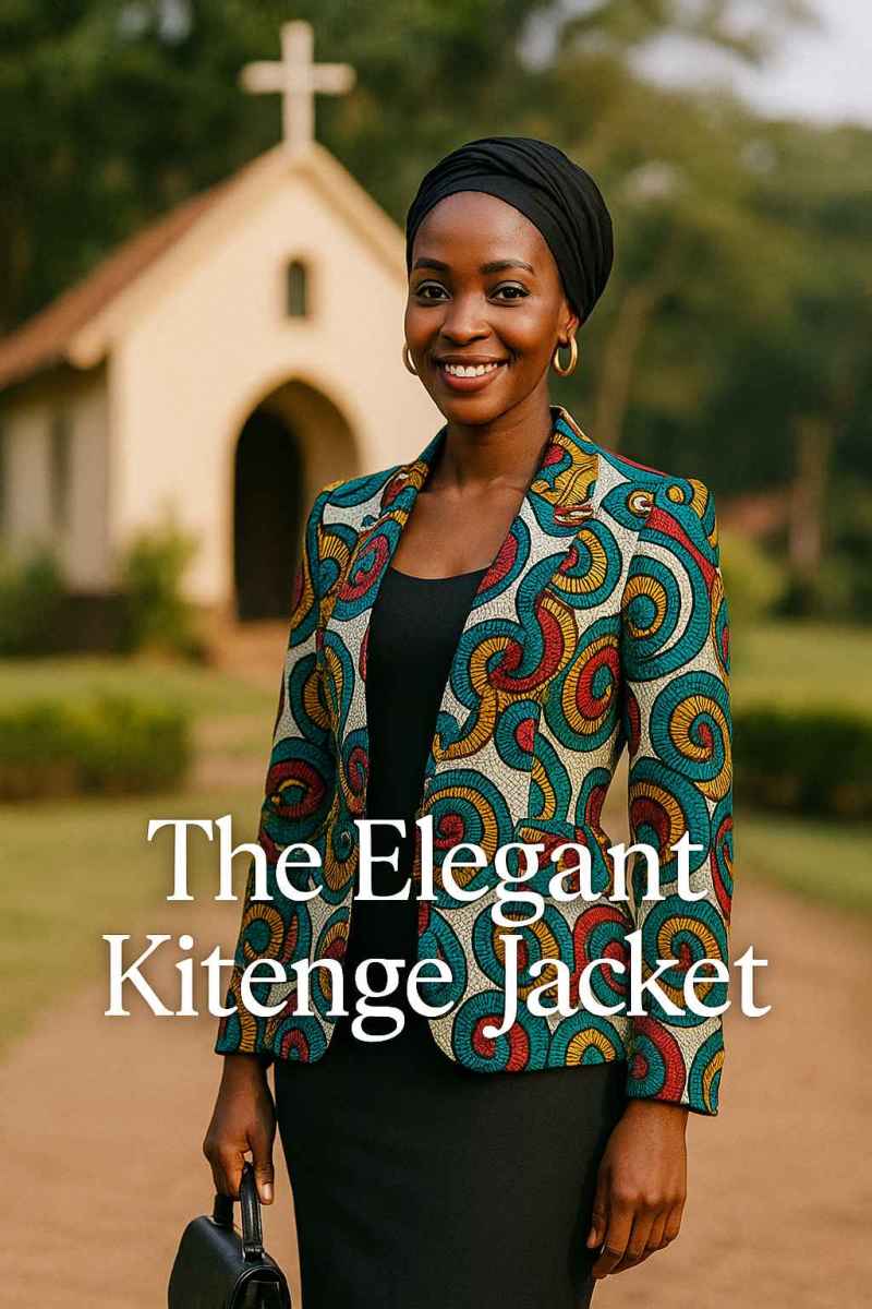 Tailored kitenge jacket with colorful African patterns