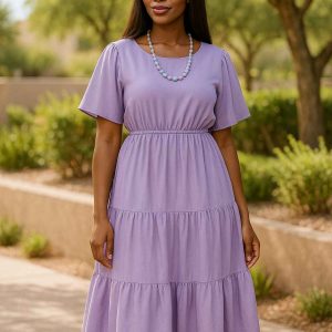 womens tiered midi dress promotional 2025