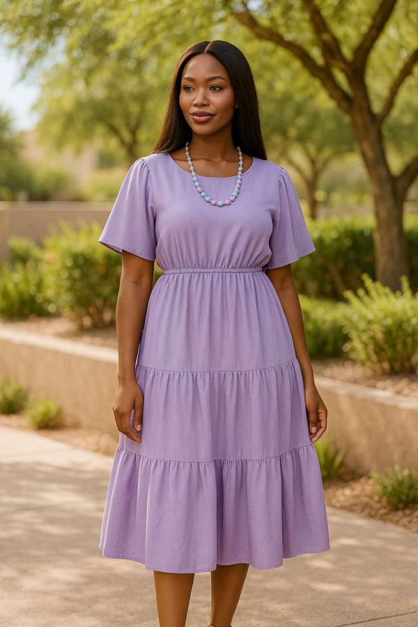 womens tiered midi dress promotional 2025